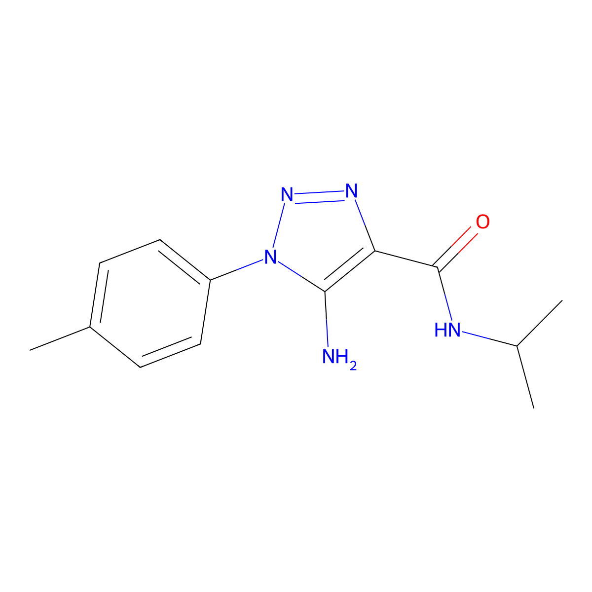 5-amino-1-(4-methylphenyl)-N-(propan-2-yl)-1H-1,2,3-triazole-4-carboxamide molecular structure, CAS 1032228-40-2