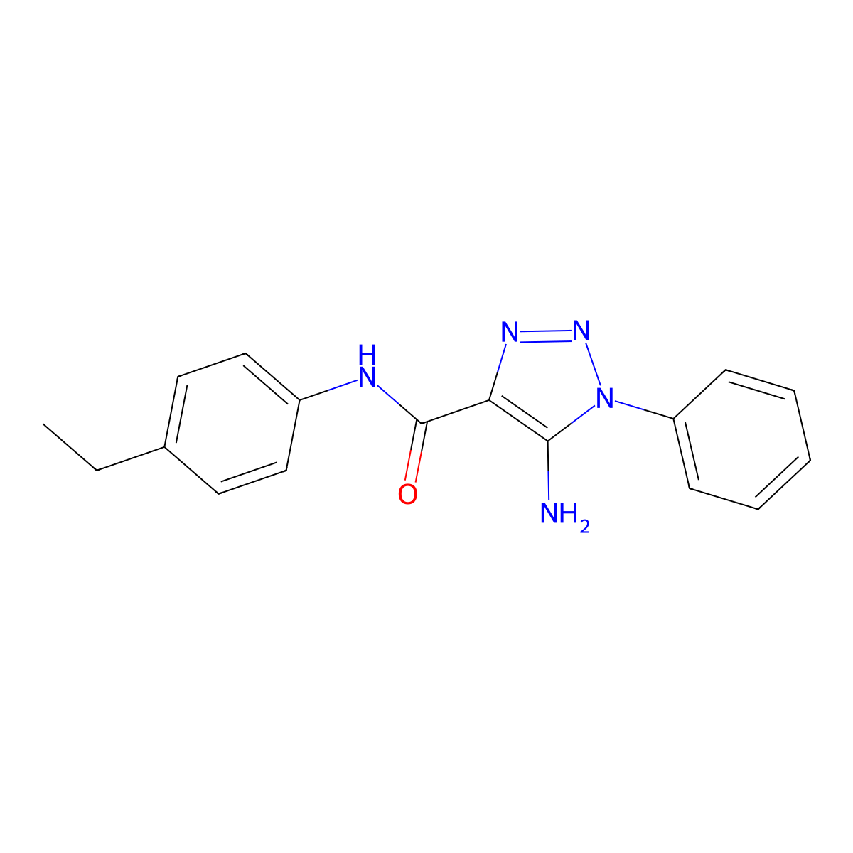 5-amino-N-(4-ethylphenyl)-1-phenyl-1H-1,2,3-triazole-4-carboxamide molecular structure, CAS 1032228-41-3