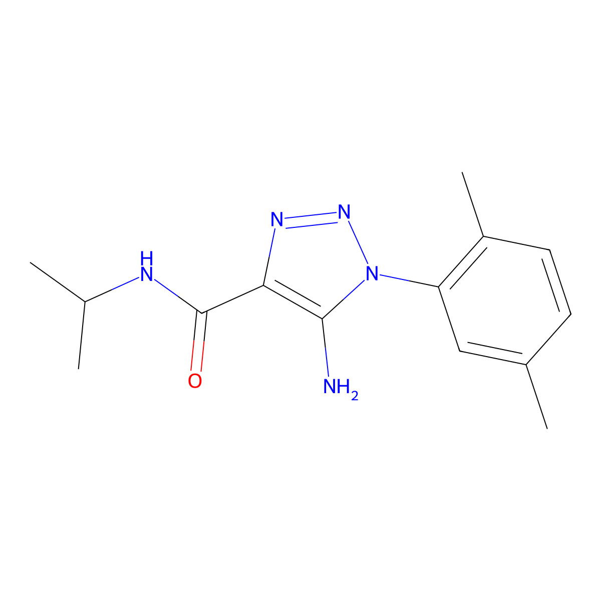 5-amino-1-(2,5-dimethylphenyl)-N-(propan-2-yl)-1H-1,2,3-triazole-4-carboxamide molecular structure, CAS 1032228-43-5