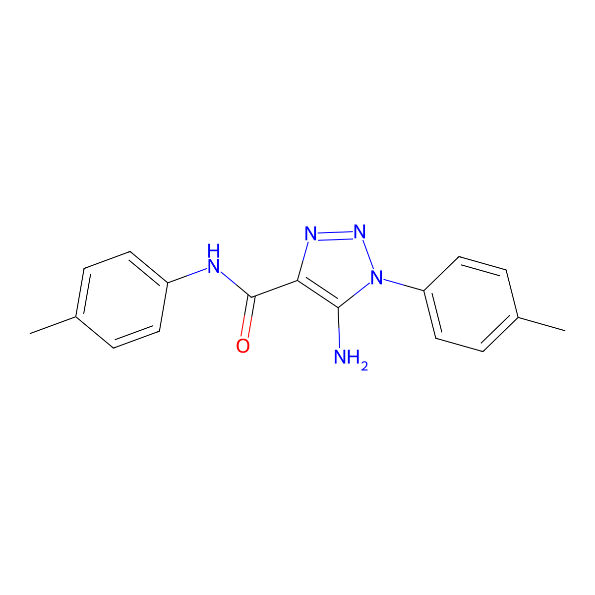 5-amino-N,1-bis(4-methylphenyl)-1H-1,2,3-triazole-4-carboxamide molecular structure, CAS 1032228-56-0