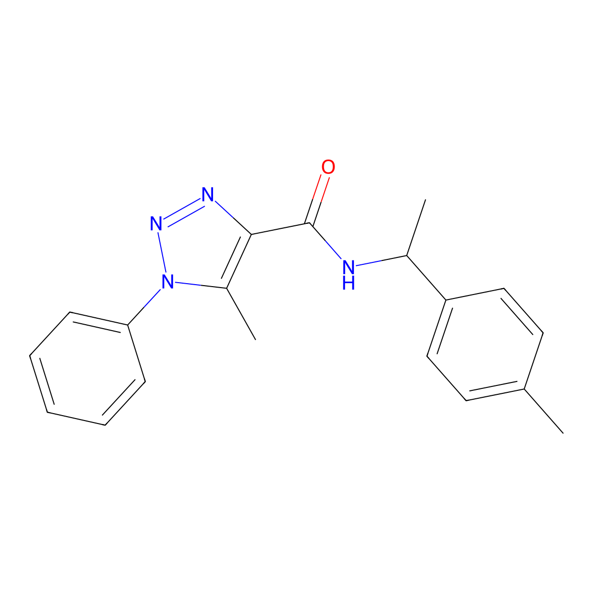 5-methyl-N-[1-(4-methylphenyl)ethyl]-1-phenyl-1H-1,2,3-triazole-4-carboxamide molecular structure, CAS 1032228-58-2