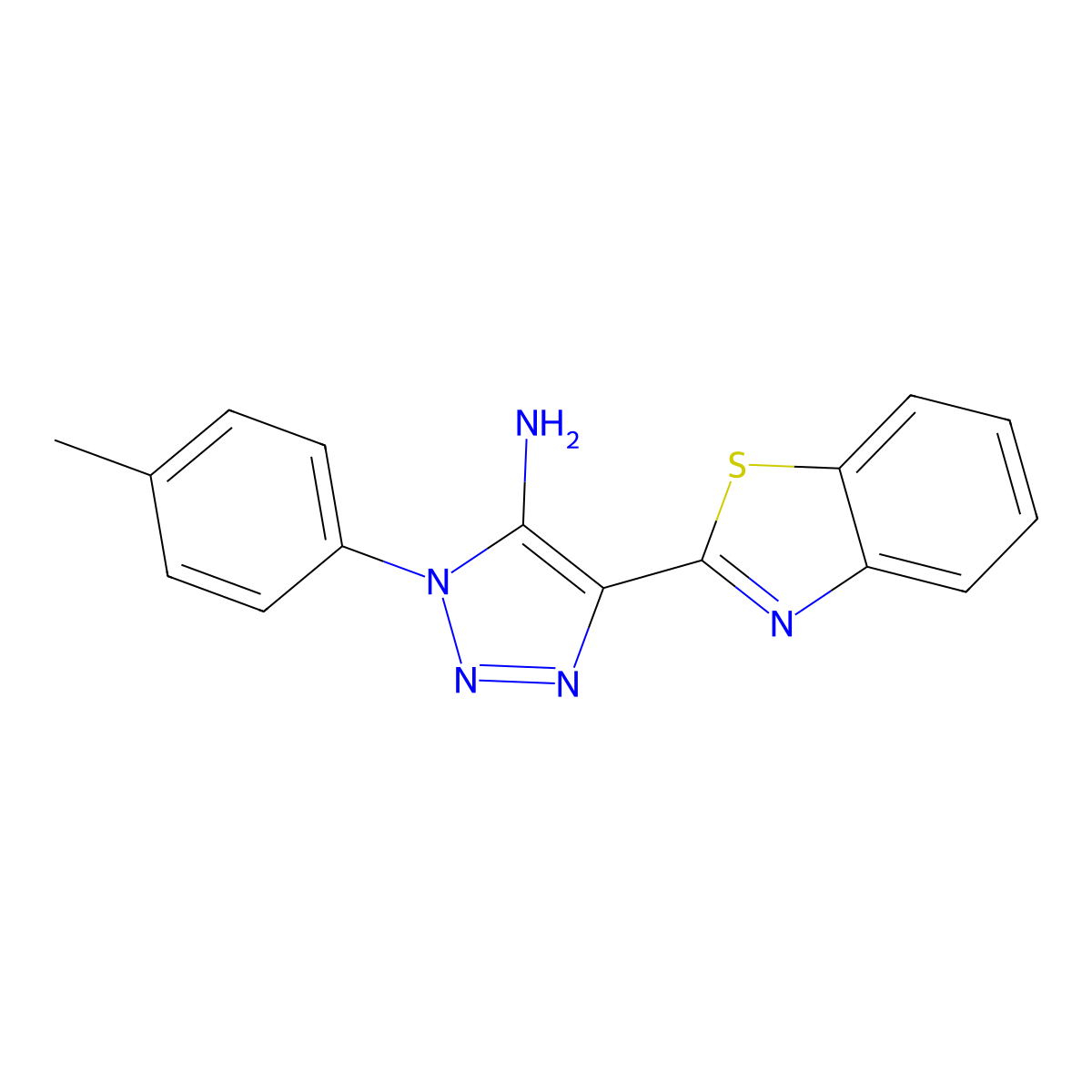 4-(1,3-benzothiazol-2-yl)-1-(4-methylphenyl)-1H-1,2,3-triazol-5-amine molecular structure, CAS 1032228-65-1