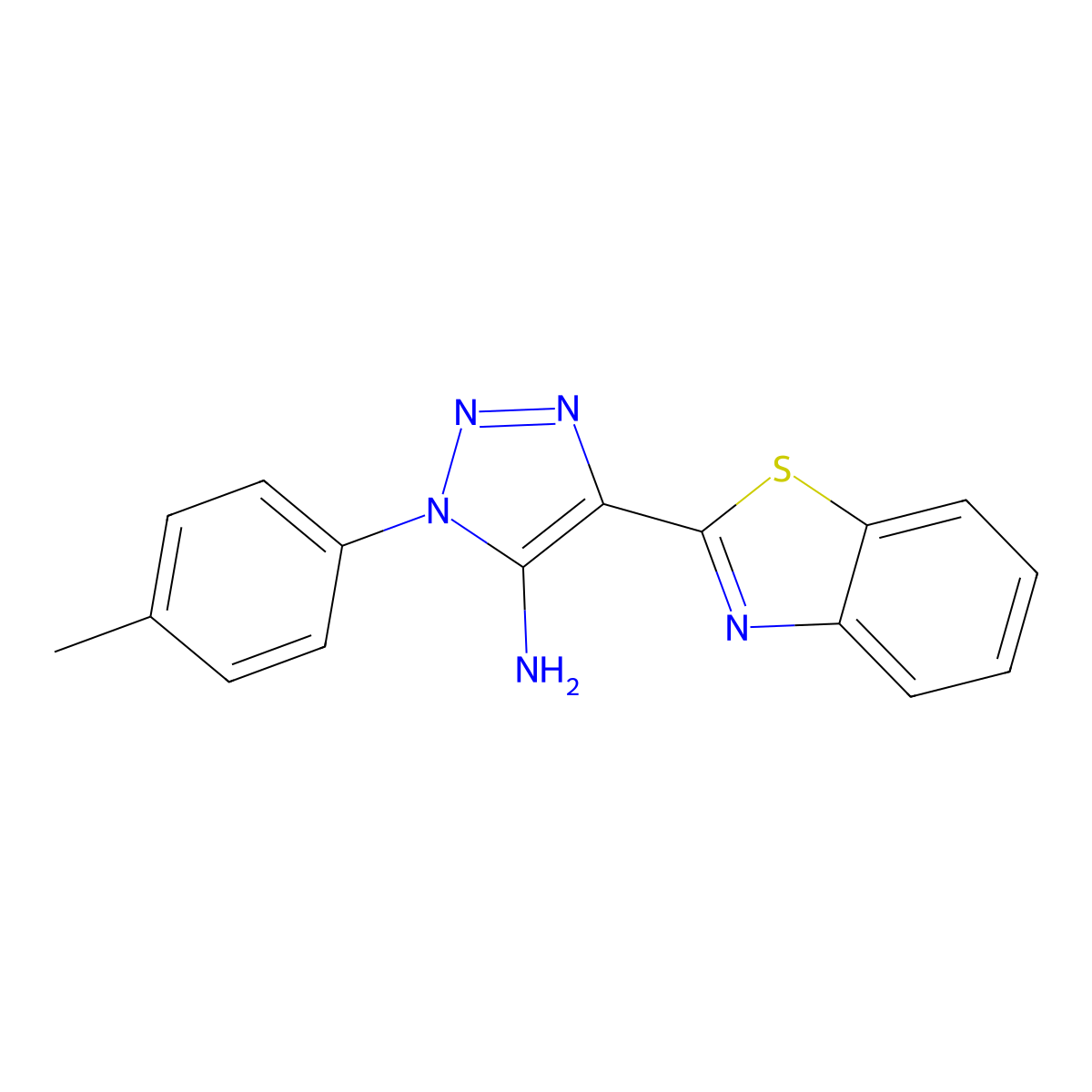 4-(1,3-benzothiazol-2-yl)-1-(4-methylphenyl)-1H-1,2,3-triazol-5-amine molecular structure, CAS 1032228-65-1