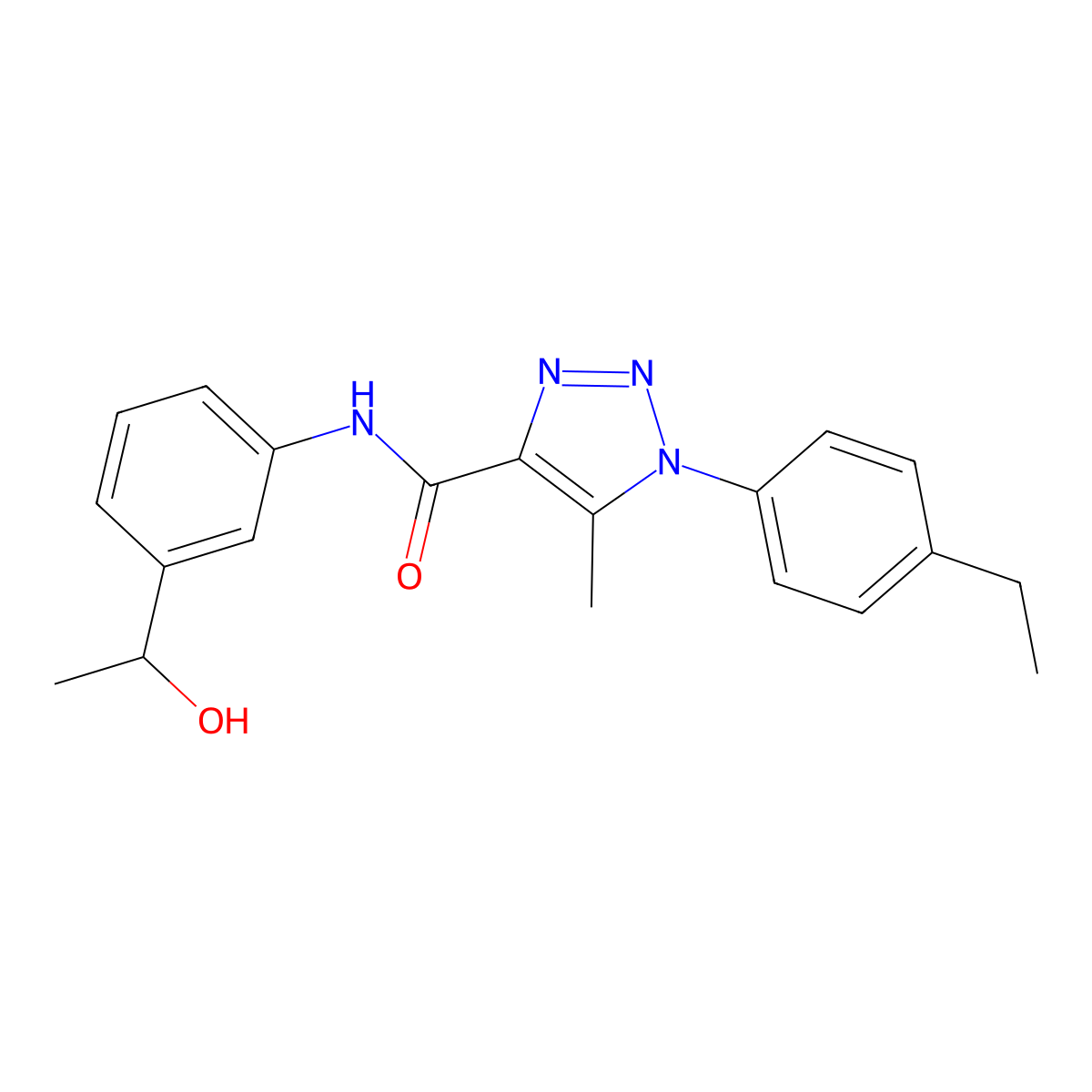 1-(4-ethylphenyl)-N-[3-(1-hydroxyethyl)phenyl]-5-methyl-1H-1,2,3-triazole-4-carboxamide molecular structure, CAS 1032228-66-2