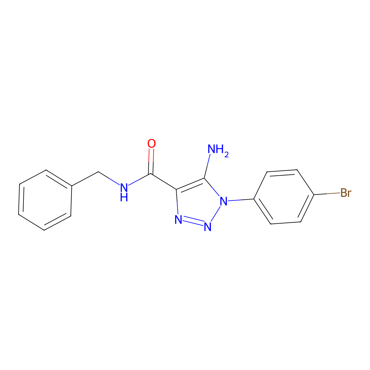 5-amino-N-benzyl-1-(4-bromophenyl)-1H-1,2,3-triazole-4-carboxamide molecular structure, CAS 1032228-70-8