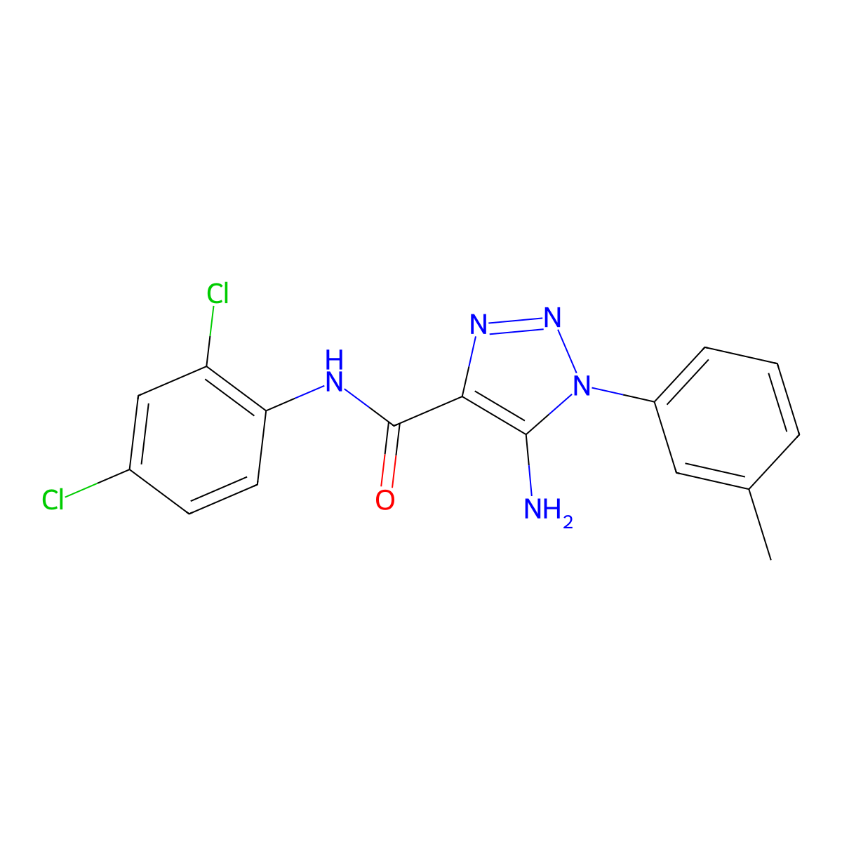 5-amino-N-(2,4-dichlorophenyl)-1-(3-methylphenyl)-1H-1,2,3-triazole-4-carboxamide molecular structure, CAS 1032228-78-6