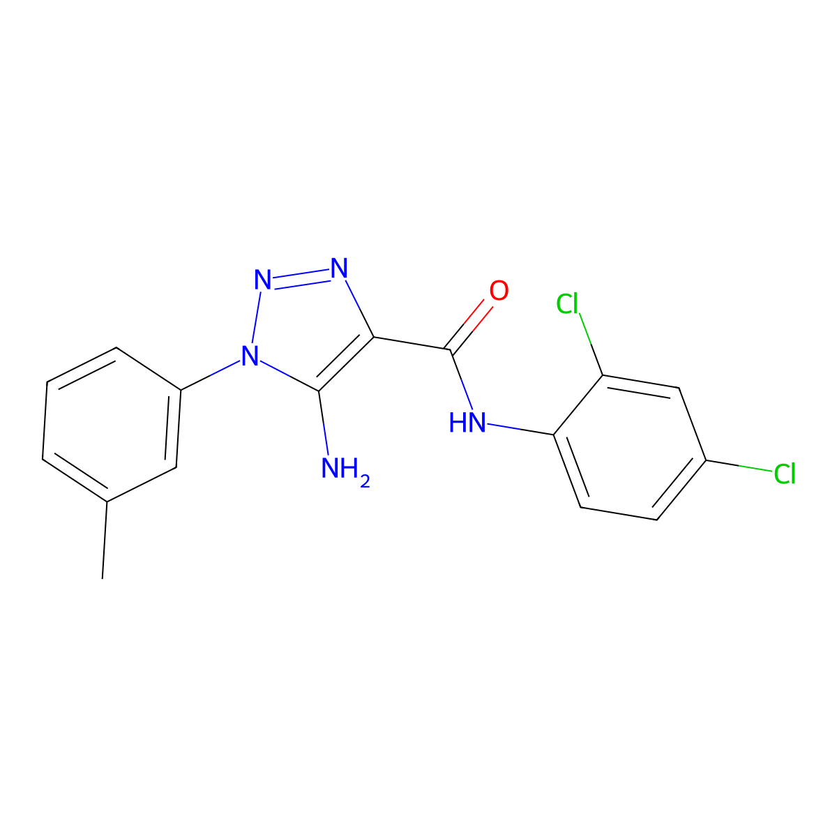 5-amino-N-(2,4-dichlorophenyl)-1-(3-methylphenyl)-1H-1,2,3-triazole-4-carboxamide molecular structure, CAS 1032228-78-6