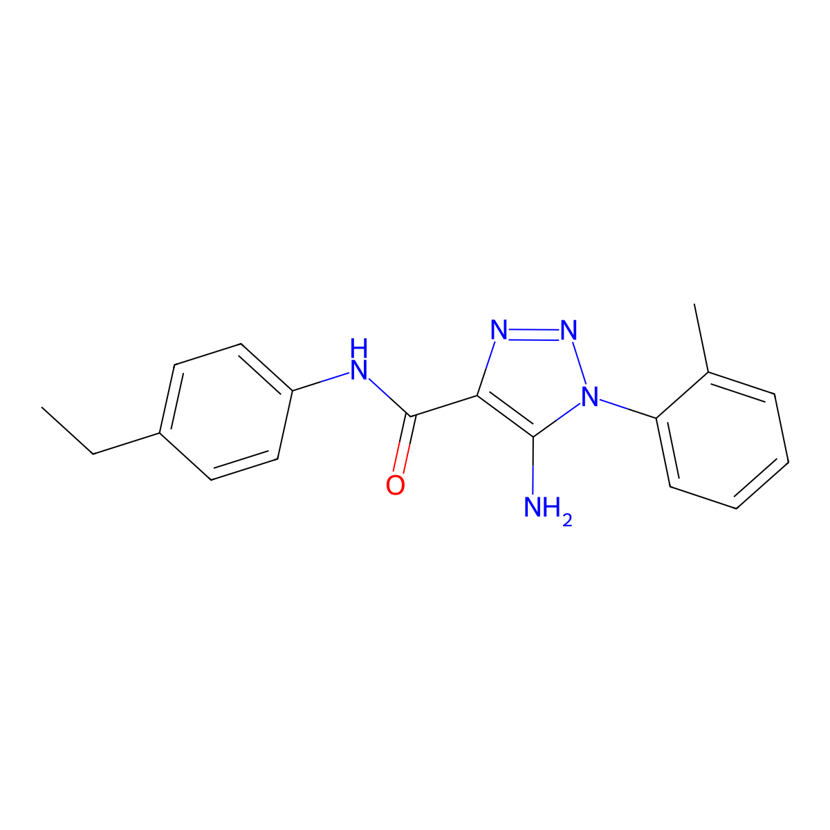 5-amino-N-(4-ethylphenyl)-1-(2-methylphenyl)-1H-1,2,3-triazole-4-carboxamide molecular structure, CAS 1032228-79-7