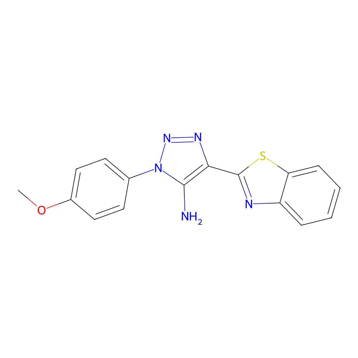 4-(1,3-benzothiazol-2-yl)-1-(4-methoxyphenyl)-1H-1,2,3-triazol-5-amine molecular structure, CAS 1032228-87-7