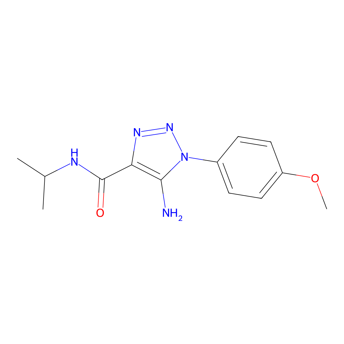 5-amino-1-(4-methoxyphenyl)-N-(propan-2-yl)-1H-1,2,3-triazole-4-carboxamide molecular structure, CAS 1032228-90-2