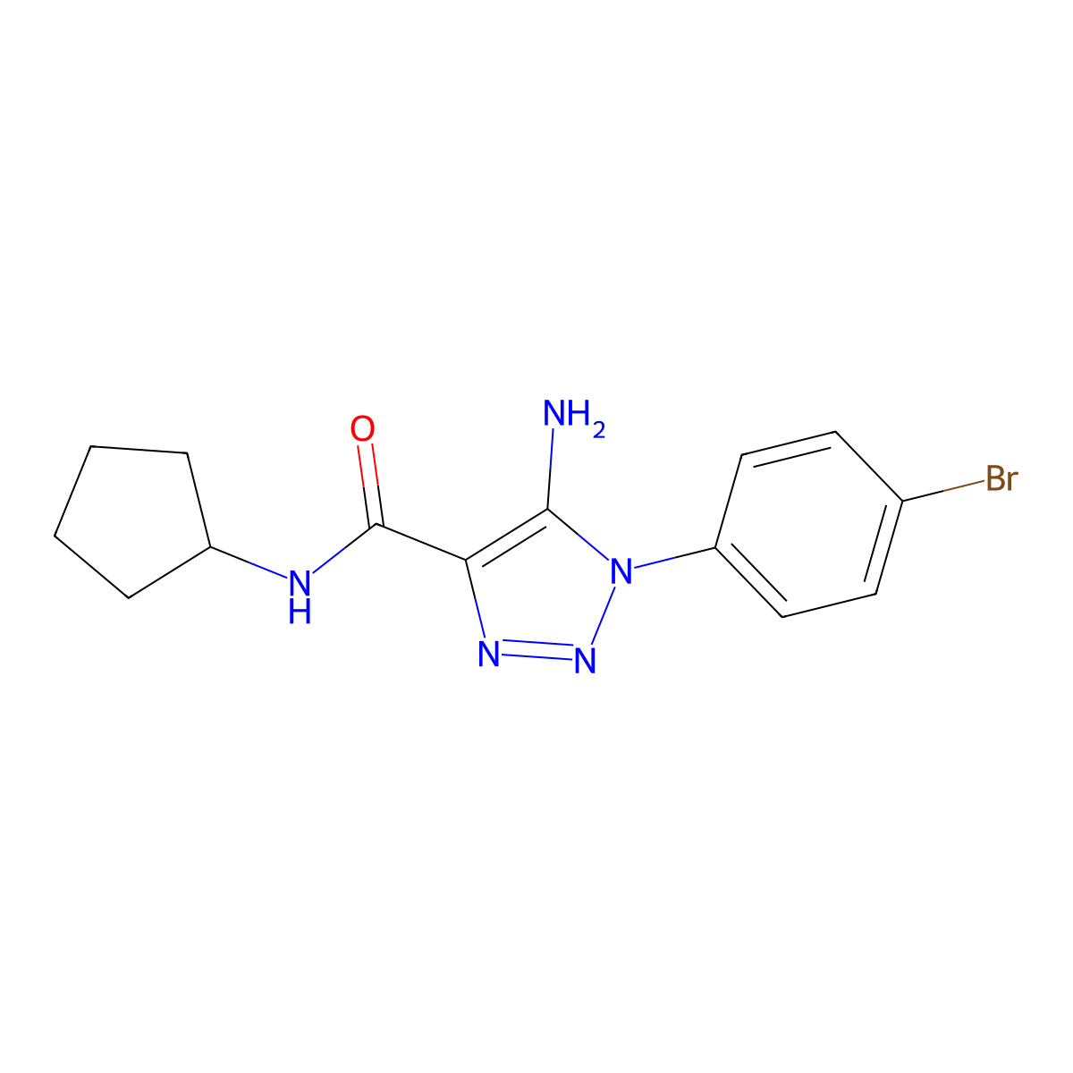 5-amino-1-(4-bromophenyl)-N-cyclopentyl-1H-1,2,3-triazole-4-carboxamide molecular structure, CAS 1032228-96-8