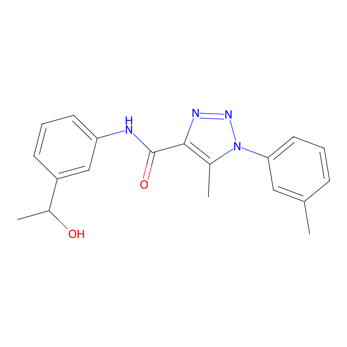 N-[3-(1-hydroxyethyl)phenyl]-5-methyl-1-(3-methylphenyl)-1H-1,2,3-triazole-4-carboxamide molecular structure, CAS 1032229-05-2