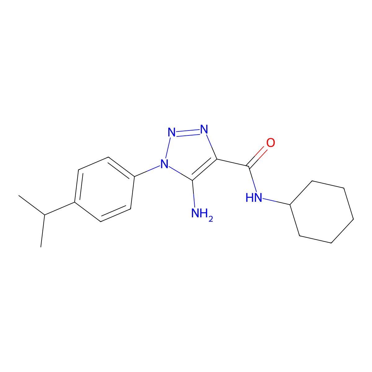 5-amino-N-cyclohexyl-1-[4-(propan-2-yl)phenyl]-1H-1,2,3-triazole-4-carboxamide molecular structure, CAS 1032229-07-4