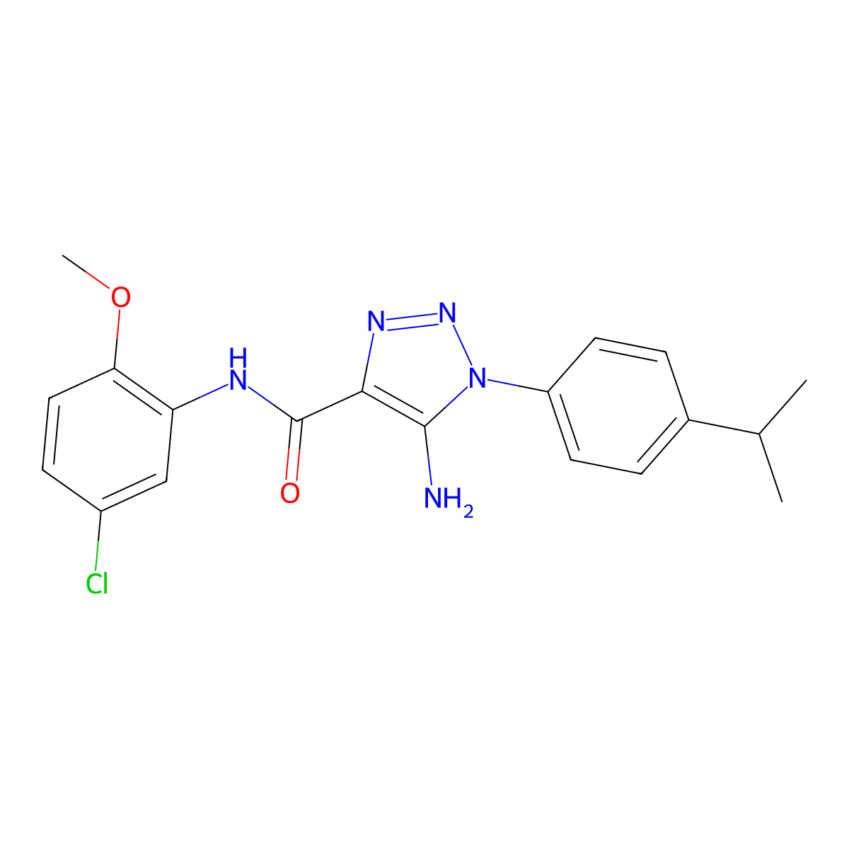 5-amino-N-(5-chloro-2-methoxyphenyl)-1-[4-(propan-2-yl)phenyl]-1H-1,2,3-triazole-4-carboxamide molecular structure, CAS 1032229-11-0