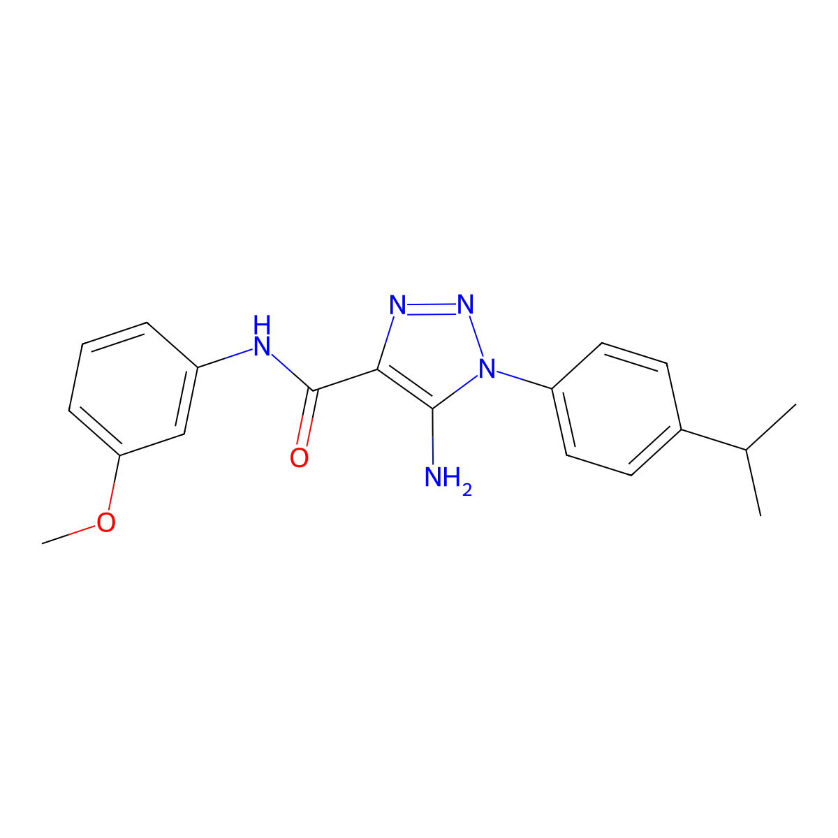5-amino-N-(3-methoxyphenyl)-1-[4-(propan-2-yl)phenyl]-1H-1,2,3-triazole-4-carboxamide molecular structure, CAS 1032229-13-2