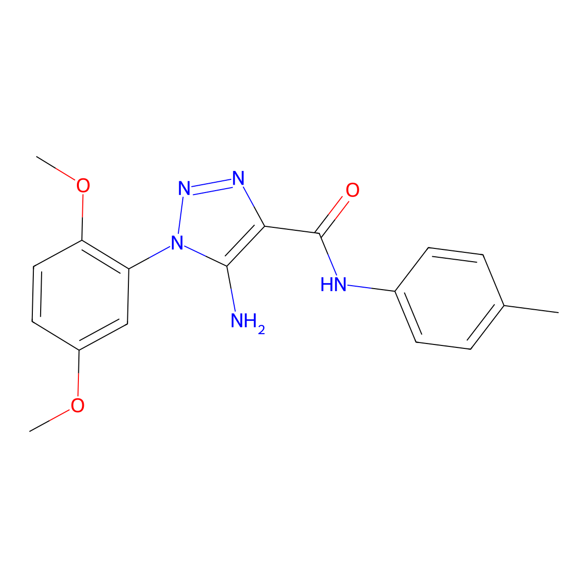 5-amino-1-(2,5-dimethoxyphenyl)-N-(4-methylphenyl)-1H-1,2,3-triazole-4-carboxamide molecular structure, CAS 1032229-23-4