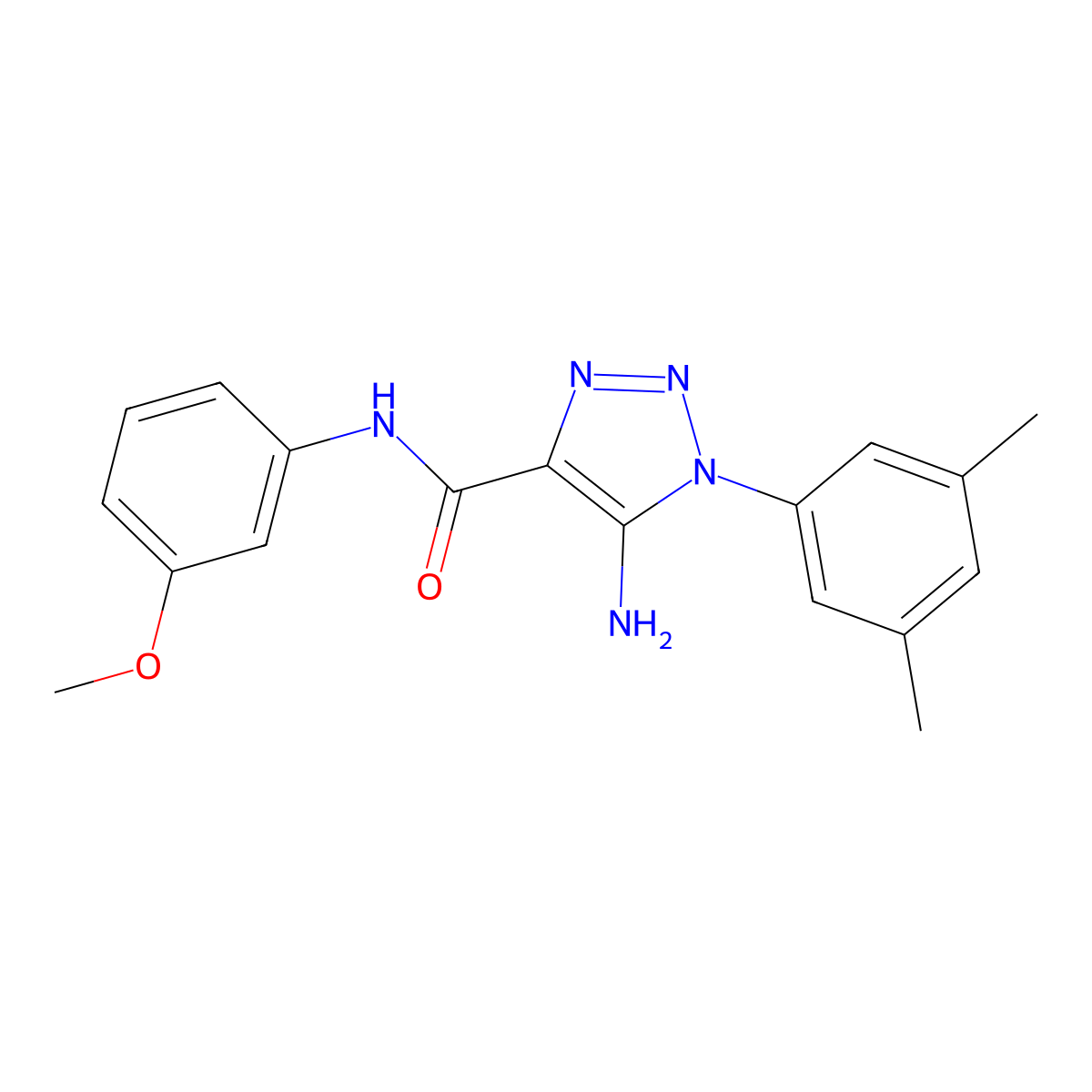 5-amino-1-(3,5-dimethylphenyl)-N-(3-methoxyphenyl)-1H-1,2,3-triazole-4-carboxamide molecular structure, CAS 1032229-31-4