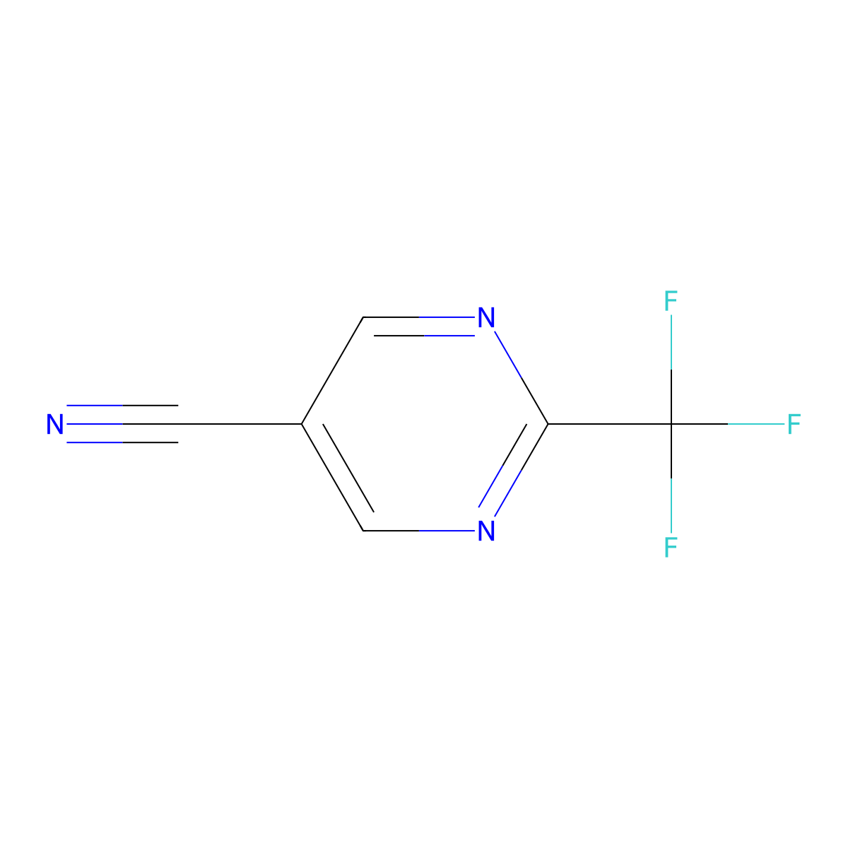 2-(Trifluoromethyl)pyrimidine-5-carbonitrile molecular structure, CAS 1032229-36-9