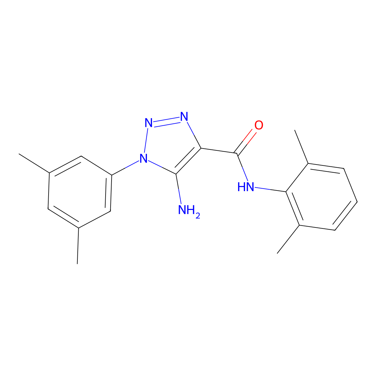 5-amino-N-(2,6-dimethylphenyl)-1-(3,5-dimethylphenyl)-1H-1,2,3-triazole-4-carboxamide molecular structure, CAS 1032229-37-0
