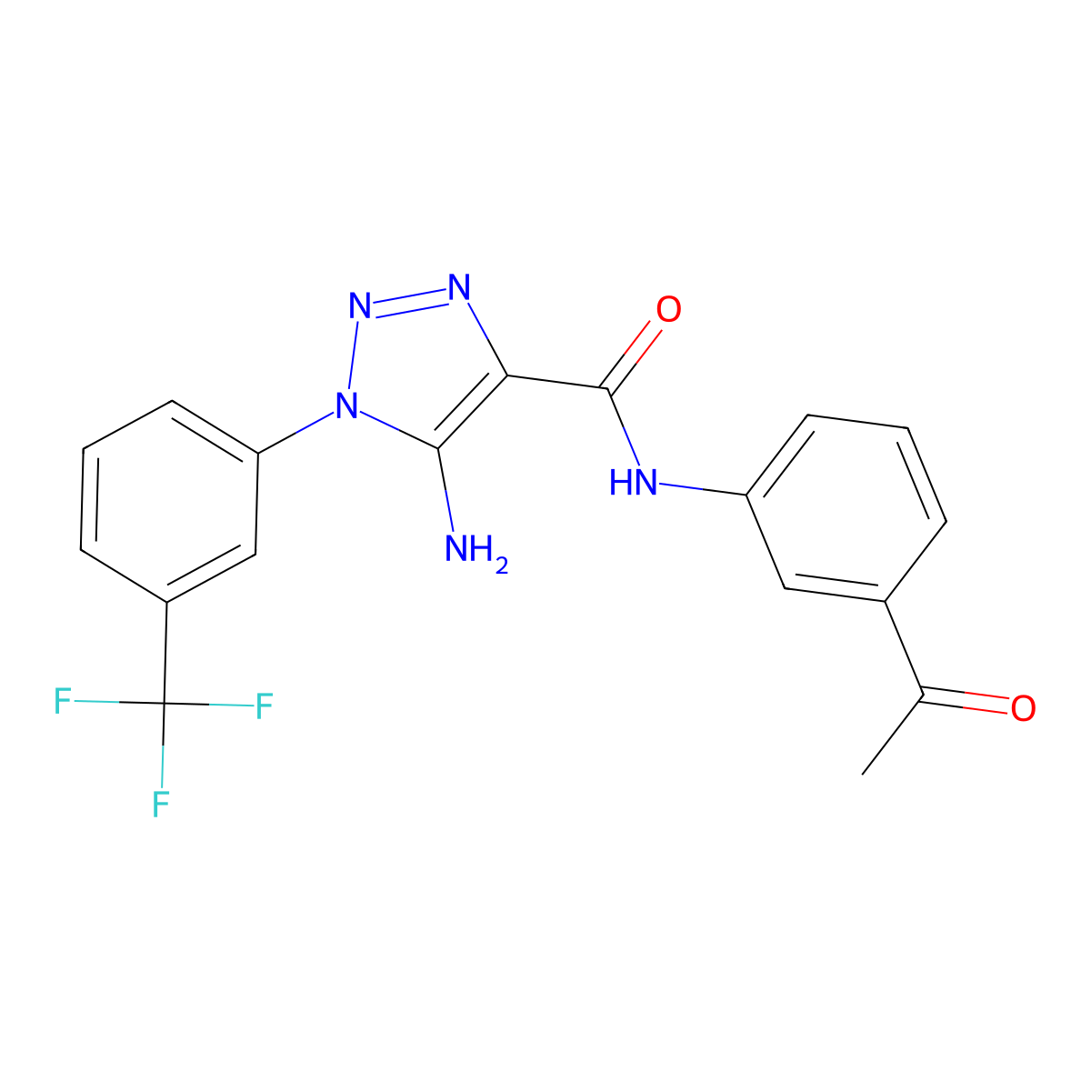 N-(3-acetylphenyl)-5-amino-1-[3-(trifluoromethyl)phenyl]-1H-1,2,3-triazole-4-carboxamide molecular structure, CAS 1032229-41-6
