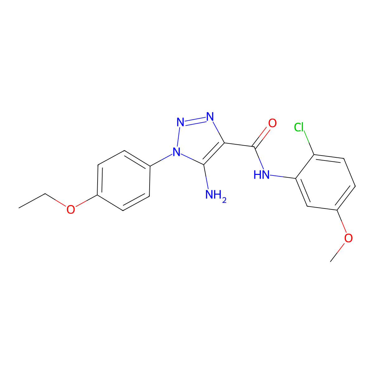 5-amino-N-(2-chloro-5-methoxyphenyl)-1-(4-ethoxyphenyl)-1H-1,2,3-triazole-4-carboxamide molecular structure, CAS 1032229-43-8