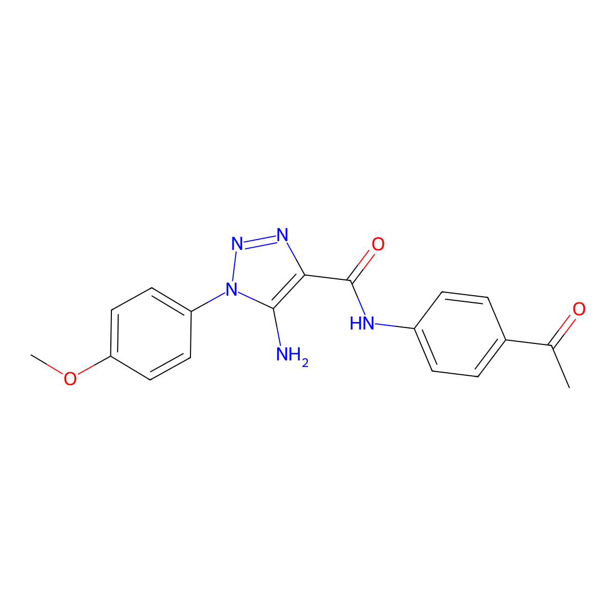 N-(4-acetylphenyl)-5-amino-1-(4-methoxyphenyl)-1H-1,2,3-triazole-4-carboxamide molecular structure, CAS 1032229-59-6
