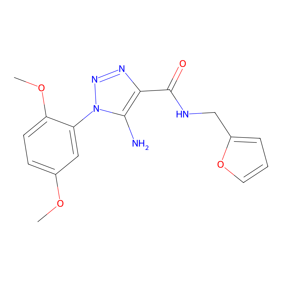 5-amino-1-(2,5-dimethoxyphenyl)-N-(furan-2-ylmethyl)-1H-1,2,3-triazole-4-carboxamide molecular structure, CAS 1032229-71-2