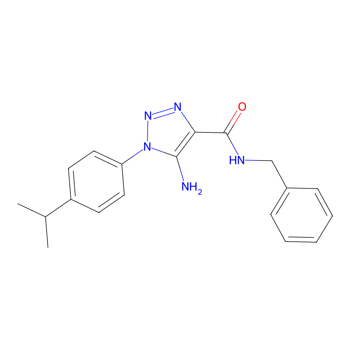 5-amino-N-benzyl-1-[4-(propan-2-yl)phenyl]-1H-1,2,3-triazole-4-carboxamide molecular structure, CAS 1032229-77-8