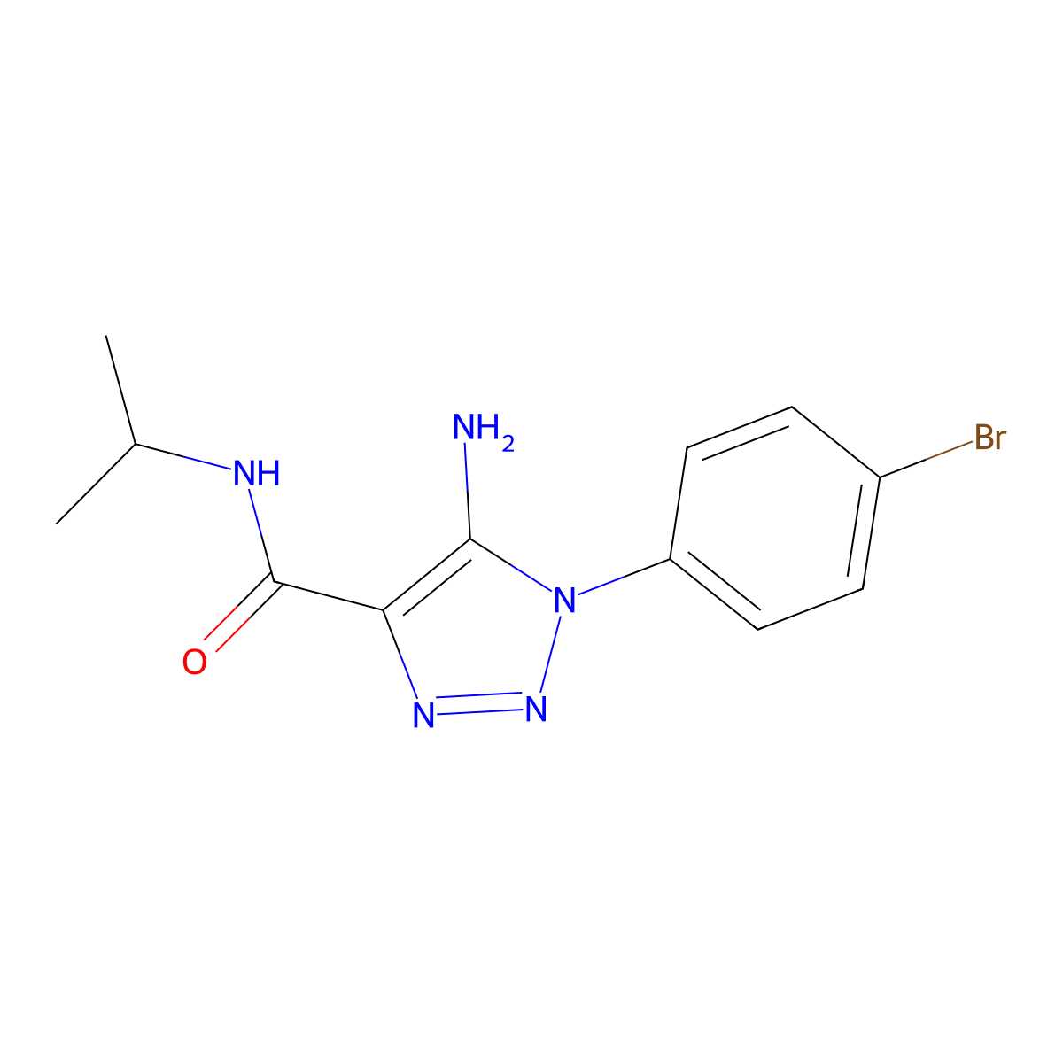 5-amino-1-(4-bromophenyl)-N-isopropyl-1H-1,2,3-triazole-4-carboxamide molecular structure, CAS 1032229-80-3