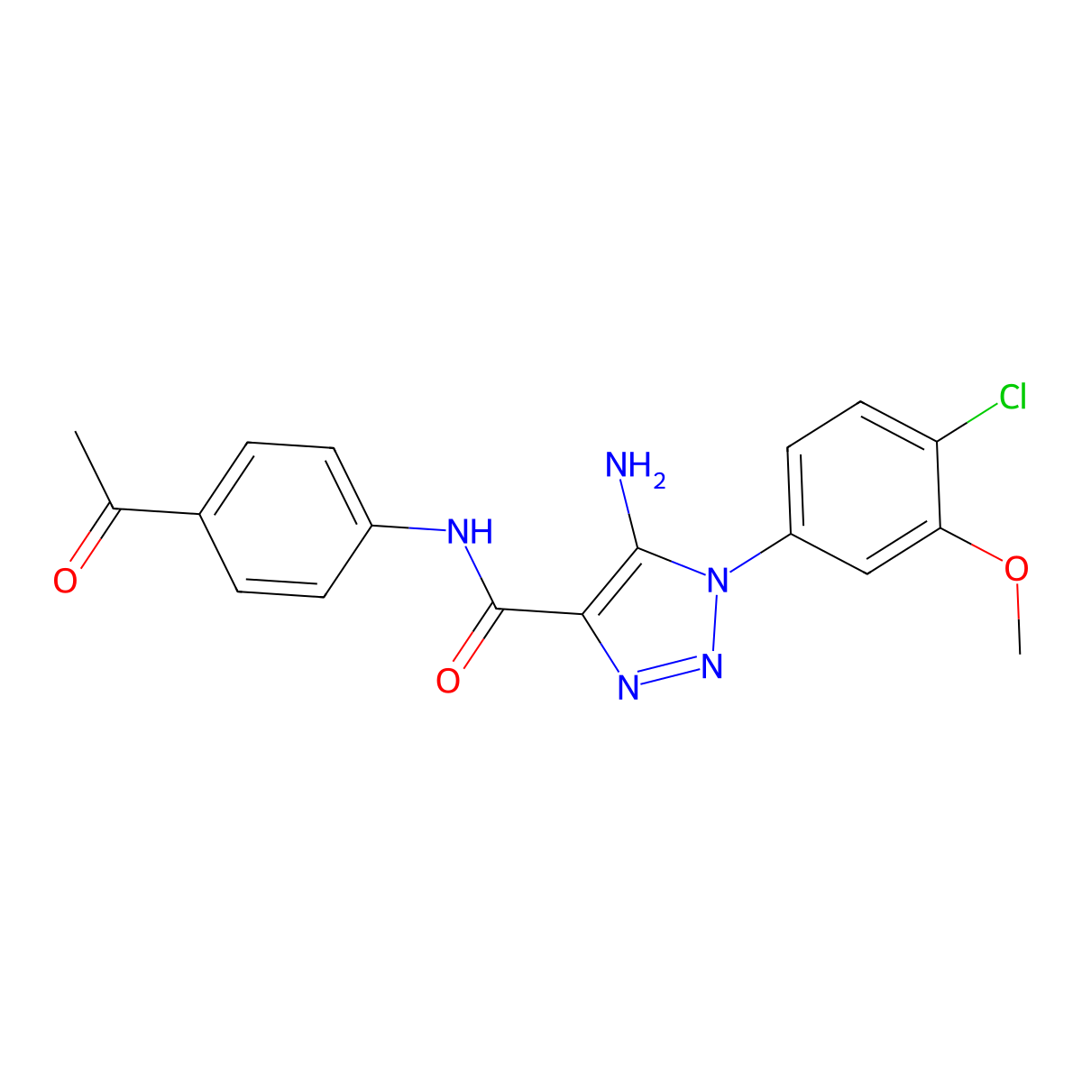 N-(4-acetylphenyl)-5-amino-1-(4-chloro-3-methoxyphenyl)-1H-1,2,3-triazole-4-carboxamide molecular structure, CAS 1032229-86-9