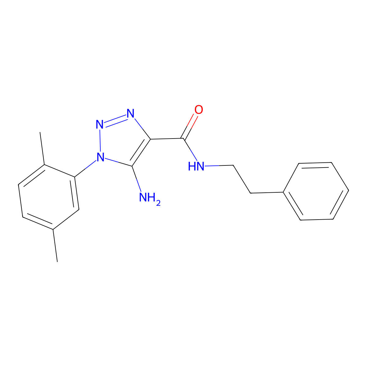 5-amino-1-(2,5-dimethylphenyl)-N-(2-phenylethyl)-1H-1,2,3-triazole-4-carboxamide molecular structure, CAS 1032229-89-2