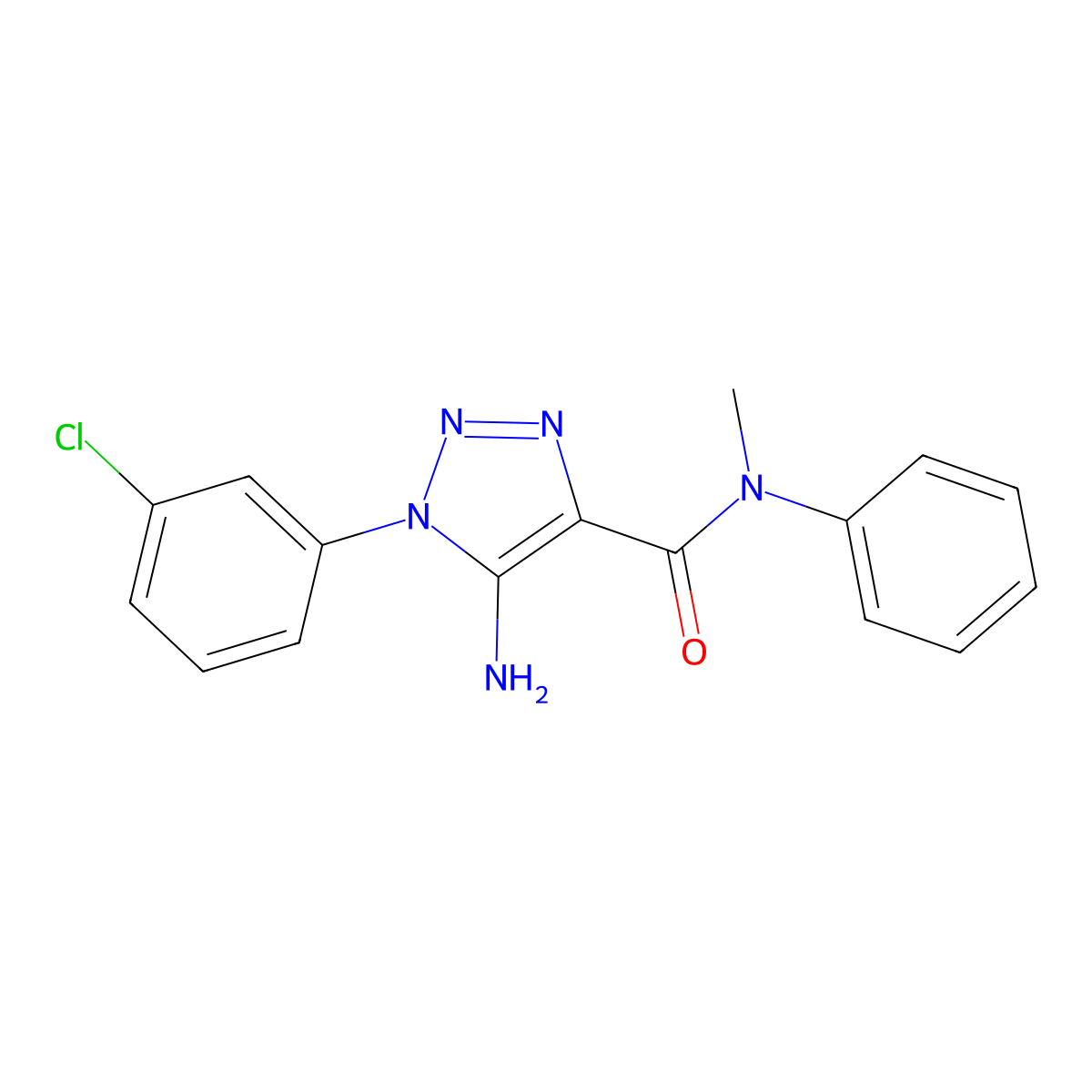 5-amino-1-(3-chlorophenyl)-N-methyl-N-phenyl-1H-1,2,3-triazole-4-carboxamide molecular structure, CAS 1032229-99-4