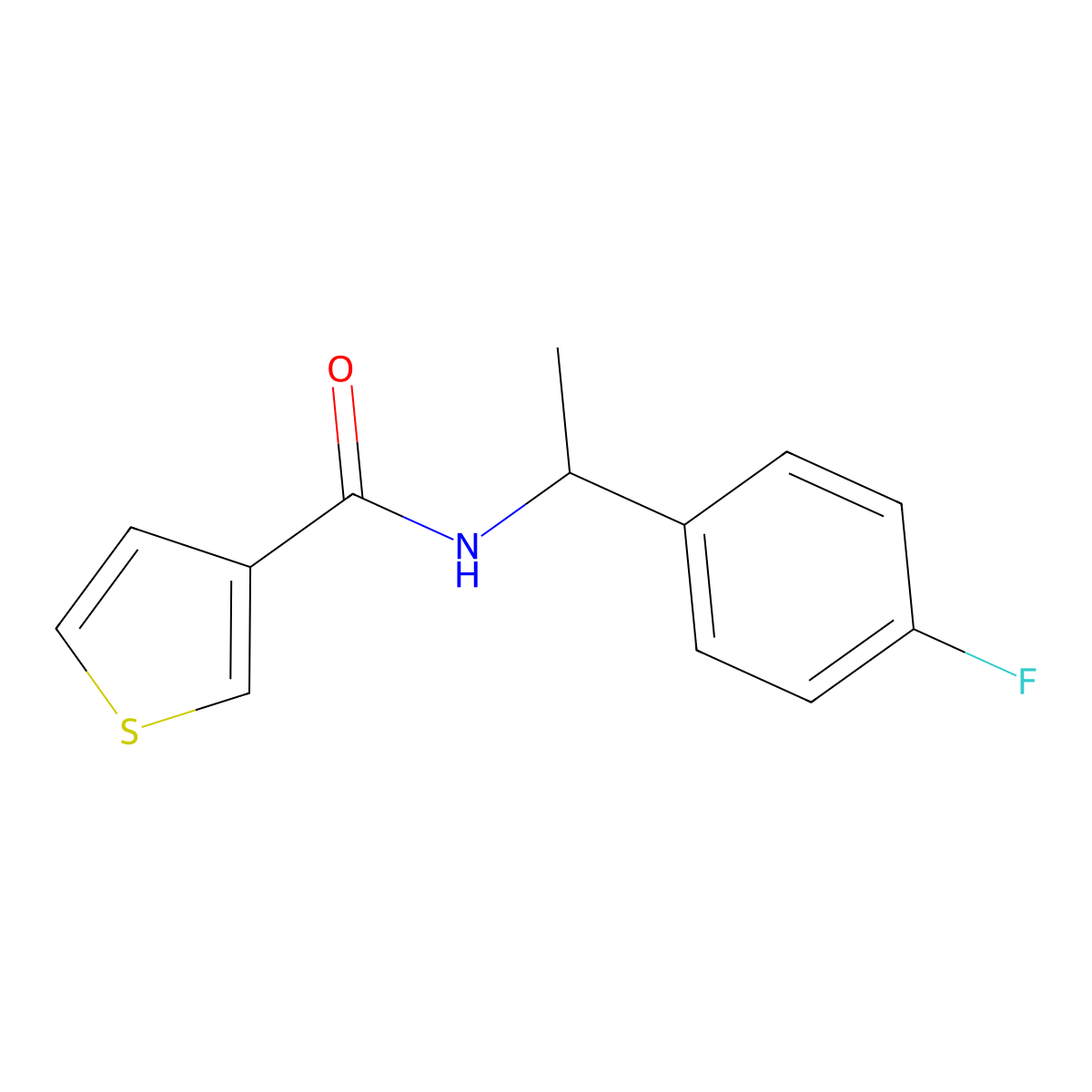 N-(1-(4-fluorophenyl)ethyl)thiophene-3-carboxamide molecular structure, CAS 1032230-11-7