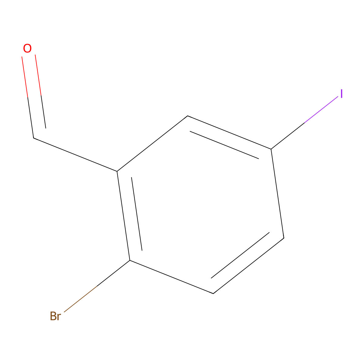 2-Bromo-5-iodobenzaldehyde molecular structure, CAS 1032231-24-5