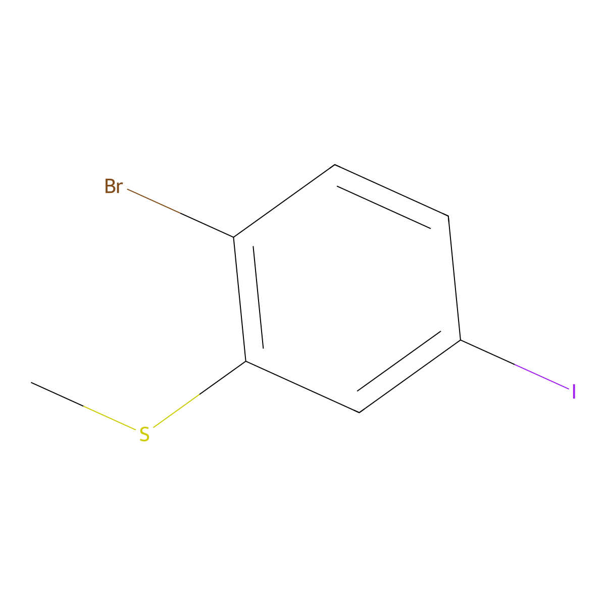 1-Bromo-4-iodo-2-(methylthio)benzene molecular structure, CAS 1032231-26-7