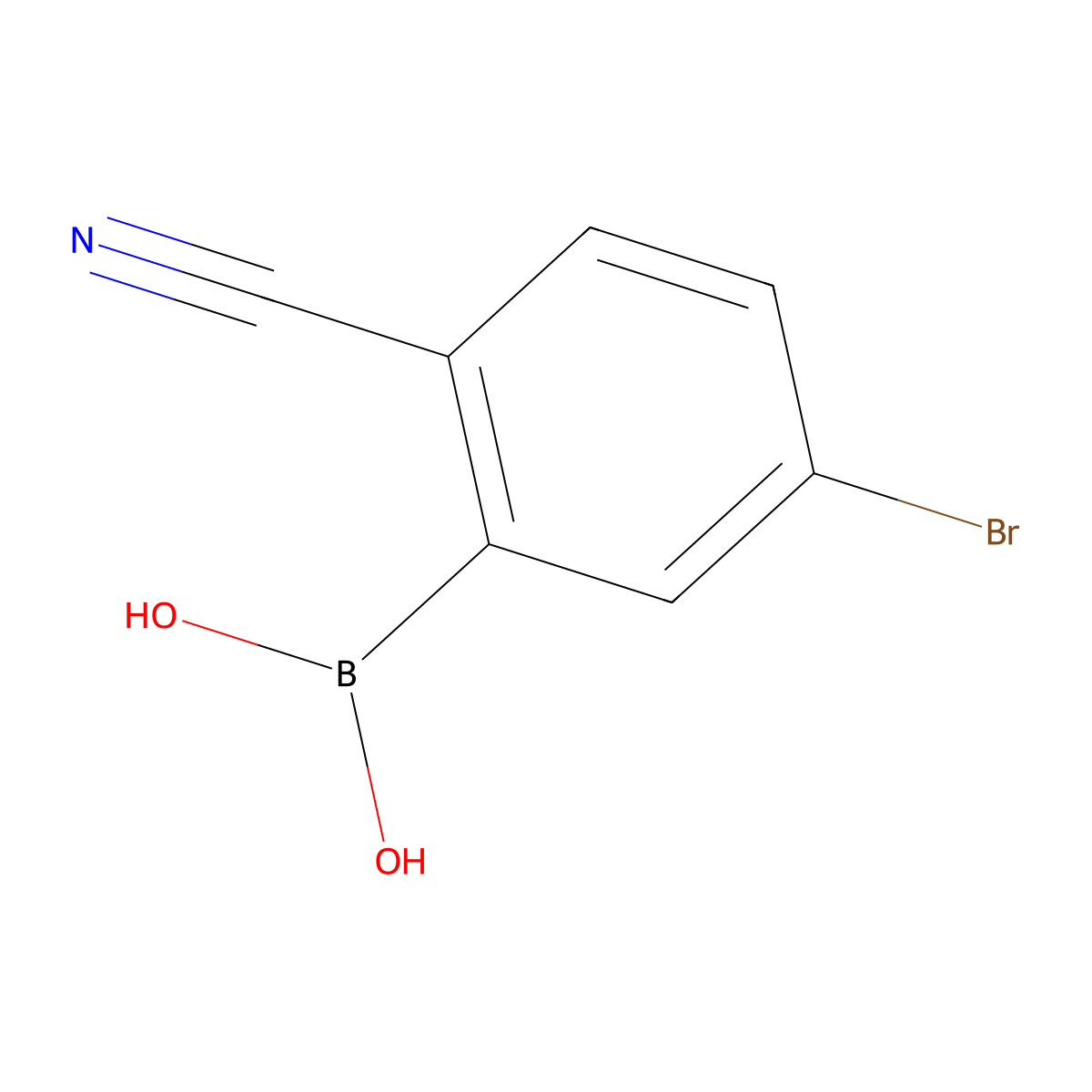 5-Bromo-2-cyanophenylboronic acid molecular structure, CAS 1032231-30-3
