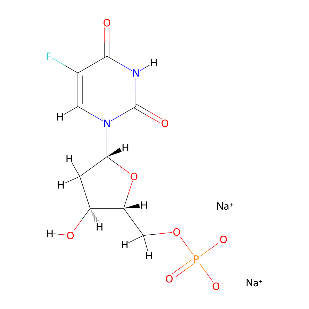5-fluoro-2'-deoxyuridine 5'-monophosphate sodium salt molecular structure, CAS 103226-10-4