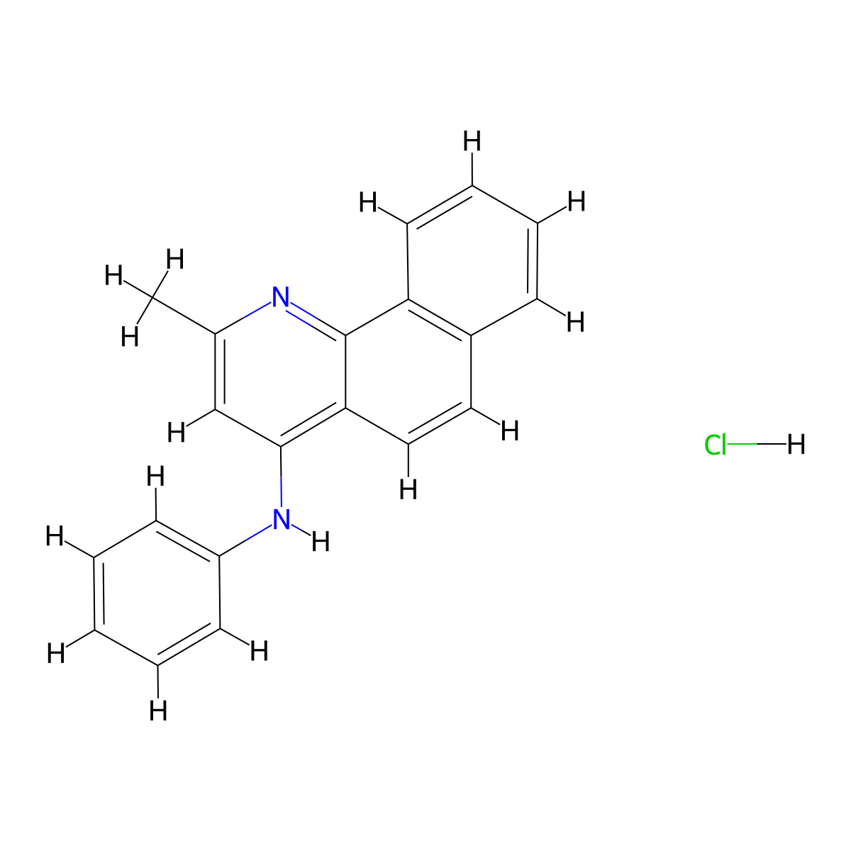(2-Methylbenzo[h]quinolin-4-yl)phenylamine, chloride molecular structure, CAS 1032260-63-1
