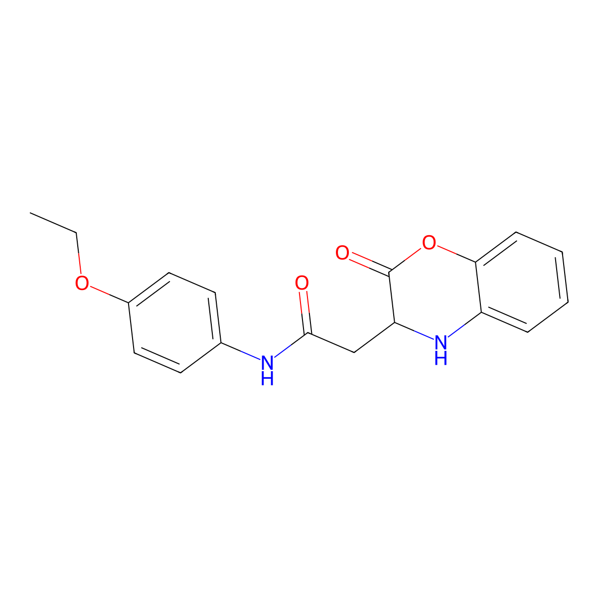 N-(4-ethoxyphenyl)-2-(2-oxo-3,4-dihydro-2H-1,4-benzoxazin-3-yl)acetamide molecular structure, CAS 1032333-81-5
