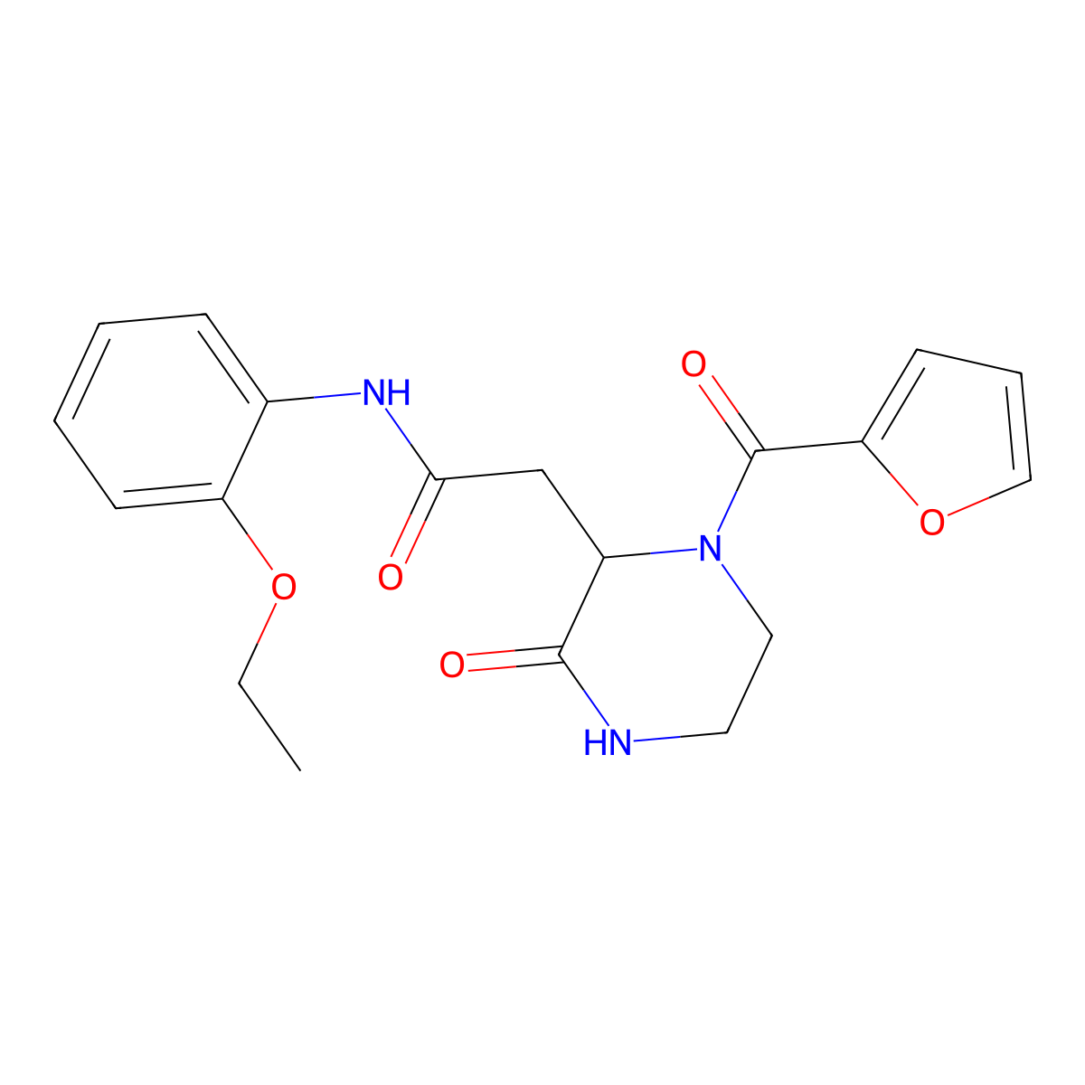 N-(2-ethoxyphenyl)-2-[1-(2-furylcarbonyl)-3-oxopiperazin-2-yl]acetamide molecular structure, CAS 1032334-89-6