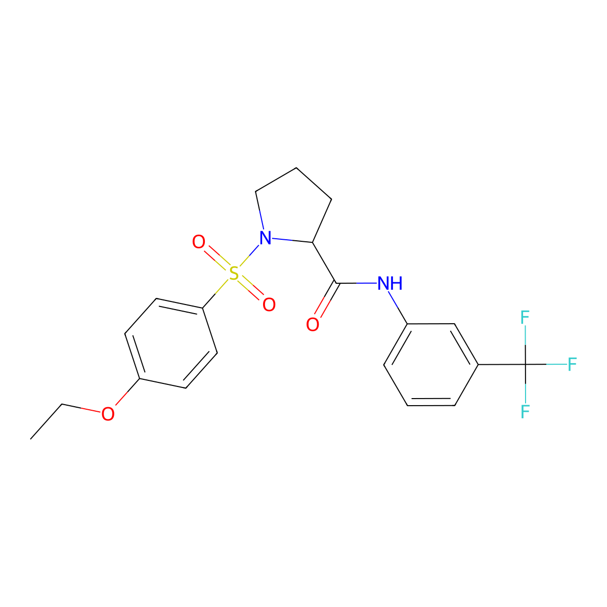 1-[(4-ethoxyphenyl)sulfonyl]-N-[3-(trifluoromethyl)phenyl]prolinamide molecular structure, CAS 1032340-63-8