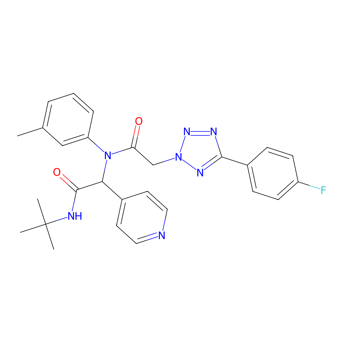 N-(1,1-Dimethylethyl)-I+/--[[2-[5-(4-fluorophenyl)-2H-tetrazol-2-yl]acetyl](3-methylphenyl)amino]-4-pyridineacetamide molecular structure, CAS 1032347-99-1