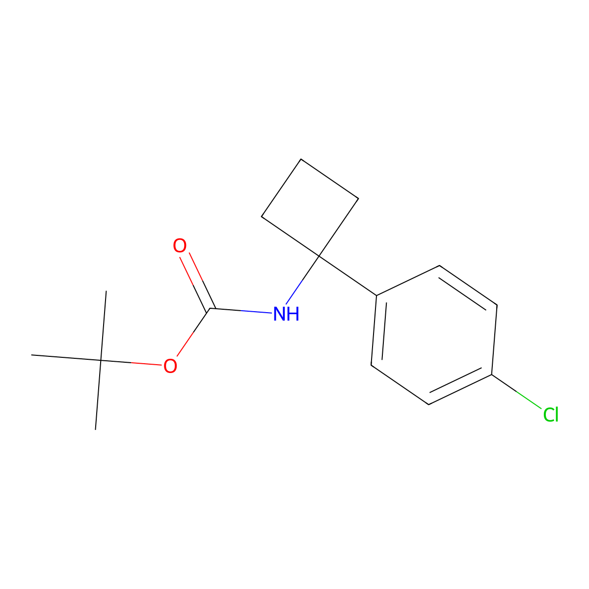1-(Boc-amino)-1-(4-chlorophenyl)-cyclobutane molecular structure, CAS 1032349-96-4