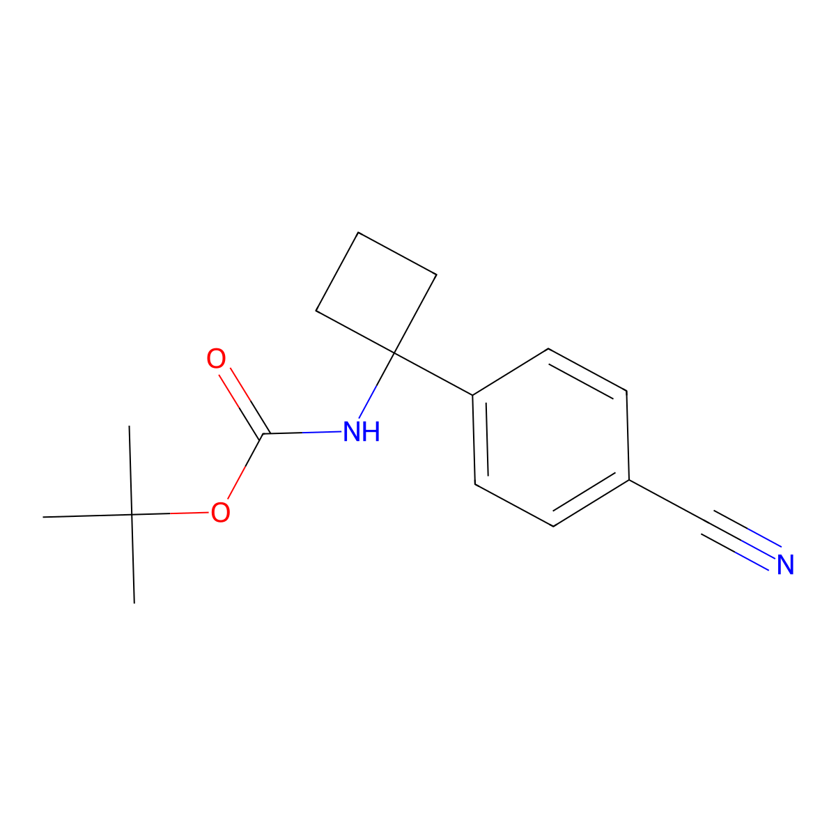 tert-Butyl [1-(4-cyanophenyl)cyclobutyl]carbamate molecular structure, CAS 1032349-97-5