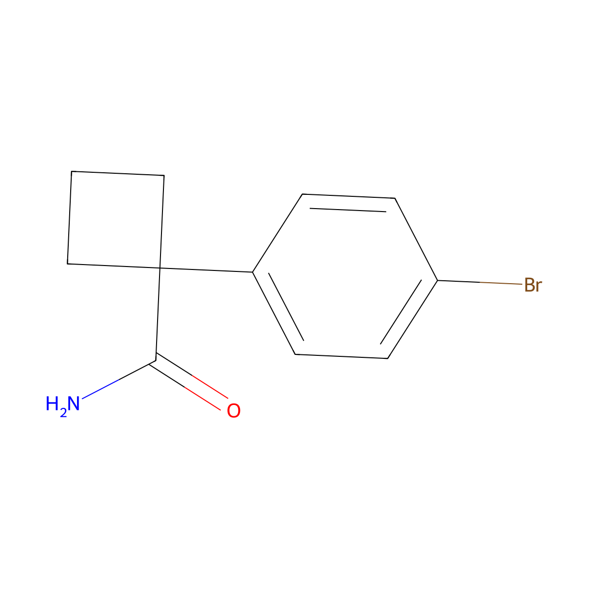 1-(4-Bromophenyl)cyclobutanecarboxamide molecular structure, CAS 1032350-05-2