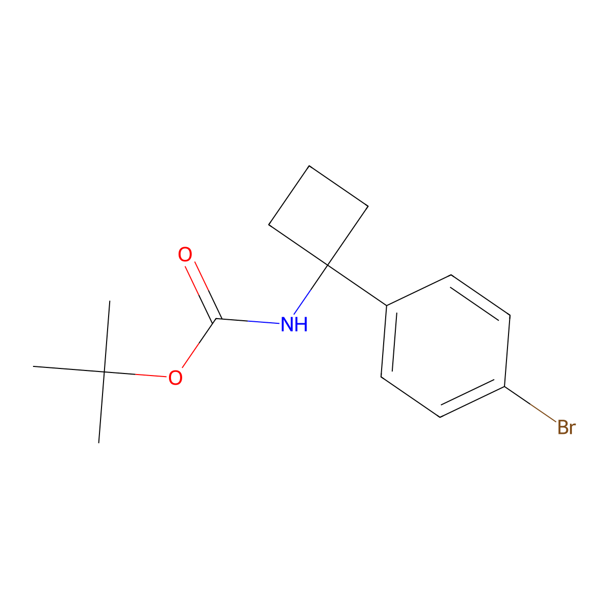 tert-Butyl (1-(4-bromophenyl)cyclobutyl)carbamate molecular structure, CAS 1032350-06-3