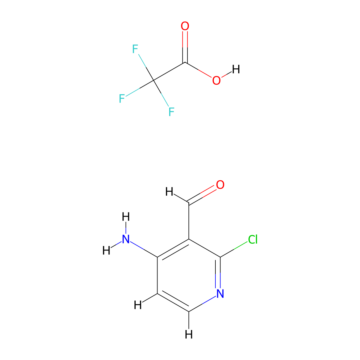 4-Amino-2-chloronicotinaldehyde 2,2,2-trifluoroacetate molecular structure, CAS 1032350-07-4