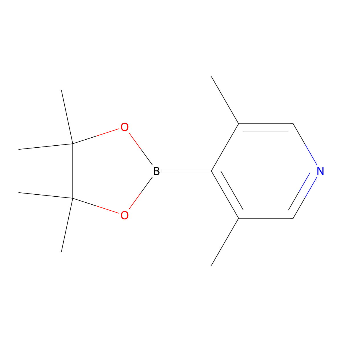 3,5-Dimethyl-4-(4,4,5,5-tetramethyl-1,3,2-dioxaborolan-2-yl)pyridine molecular structure, CAS 1032358-02-3