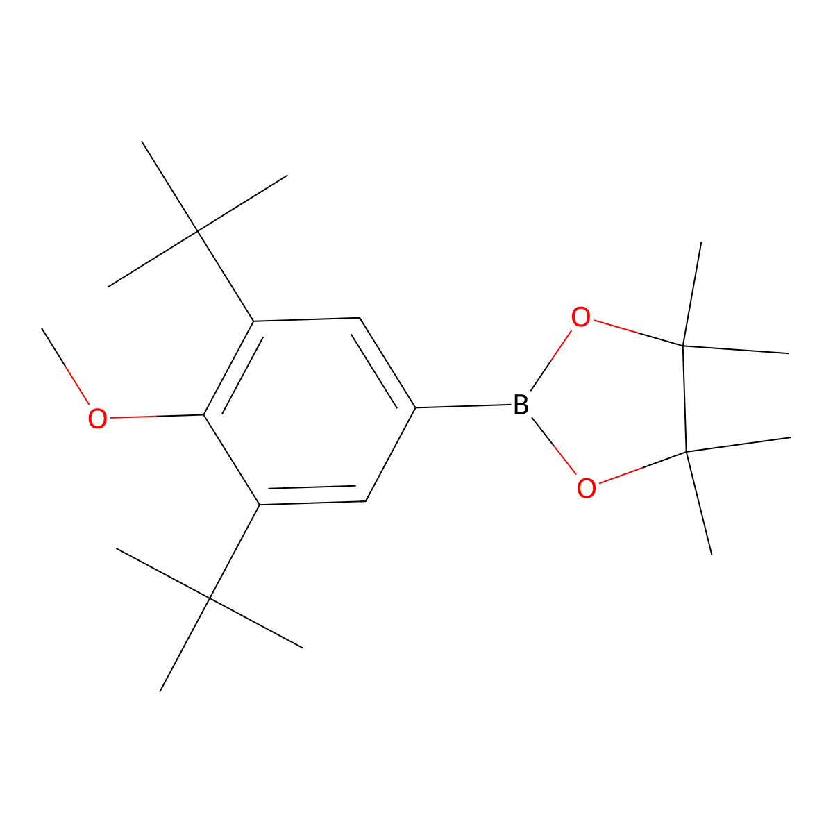 2-(3,5-Di-tert-butyl-4-methoxyphenyl)-4,4,5,5-tetramethyl-1,3,2-dioxaborolane molecular structure, CAS 1032358-19-2