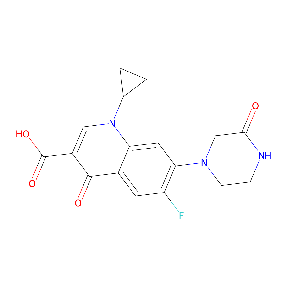 Oxociprofloxacin molecular structure, CAS 103237-52-1